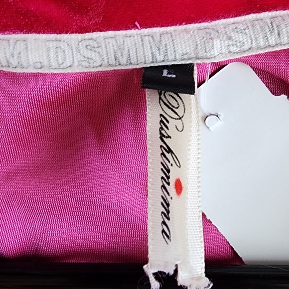 Pink and Black Velour Hoodie with Zip Front - Picture 3 of 3